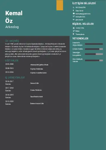 Garson CV Örnekleri cv indir